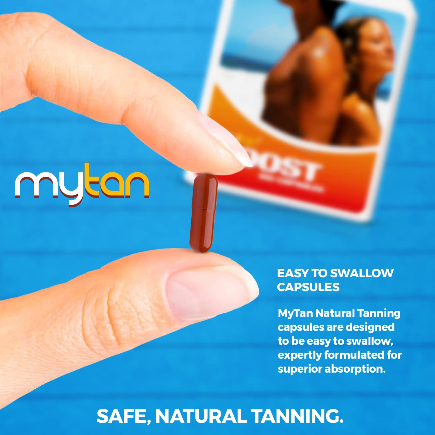 MyTan Tanning Pills back view with ingredient list