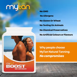 MyTan Tanning Pills lifestyle scene with sunbed
