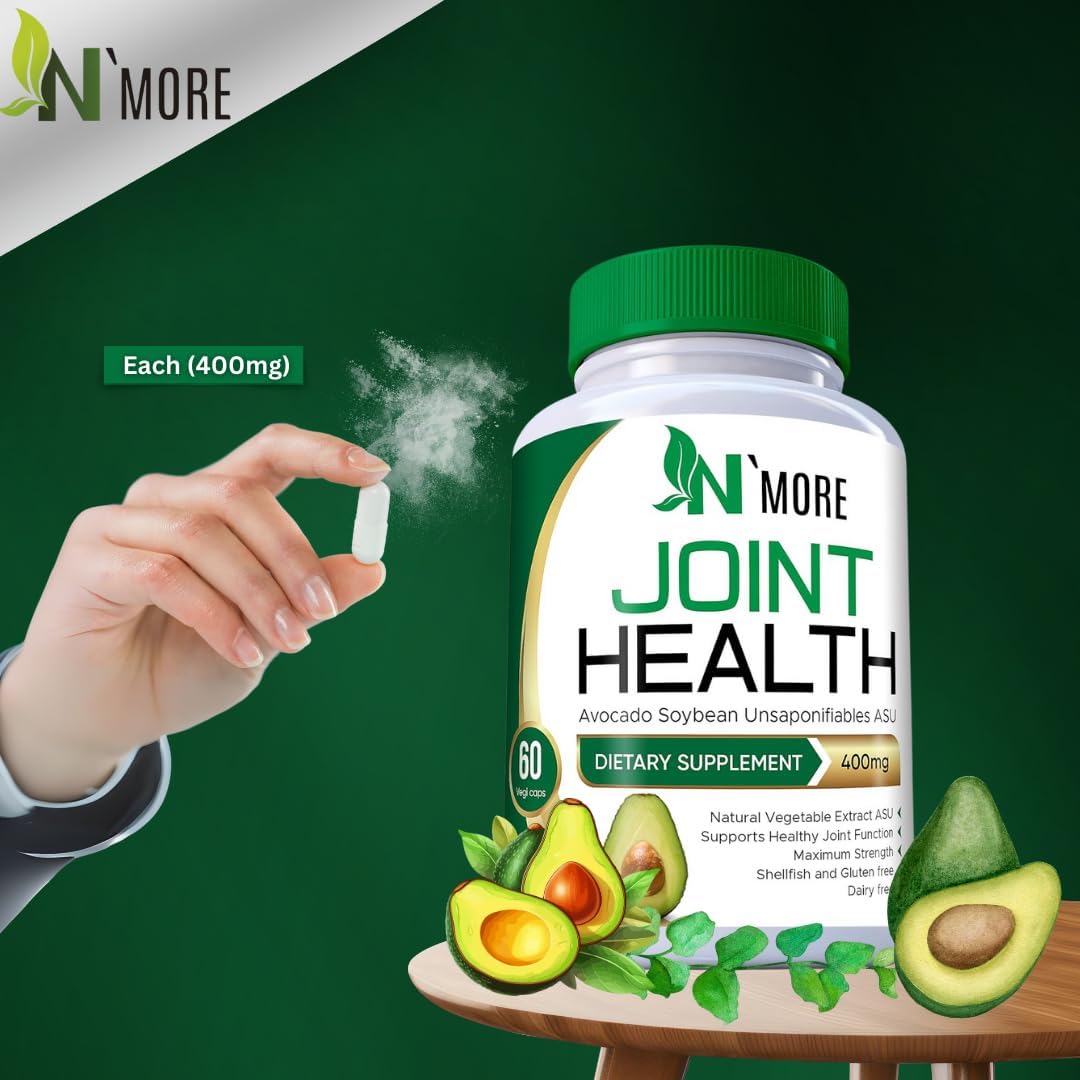 N'More Joint Health Supplement with a glass of water