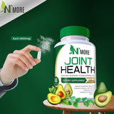 N'More Joint Health Supplement with a glass of water