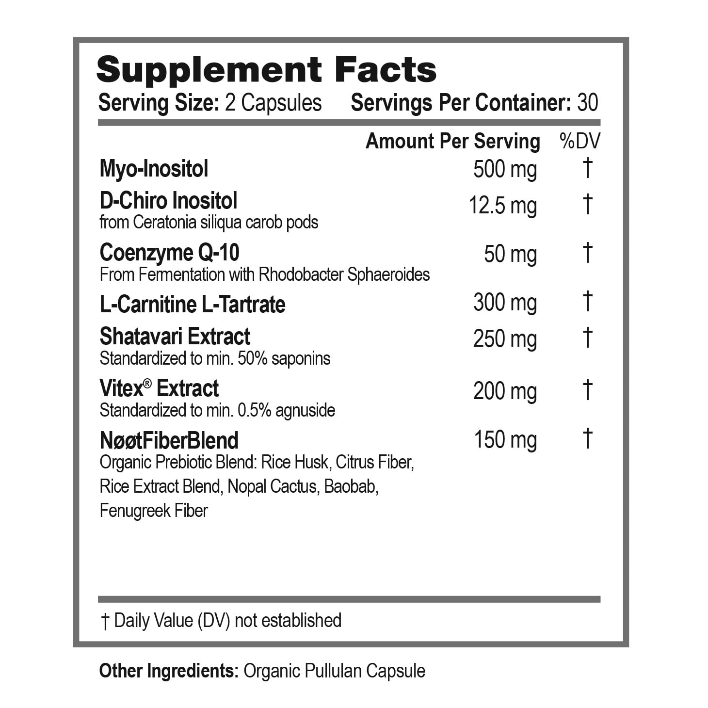 NØØT B8 (Inositol) Supplement ingredients list