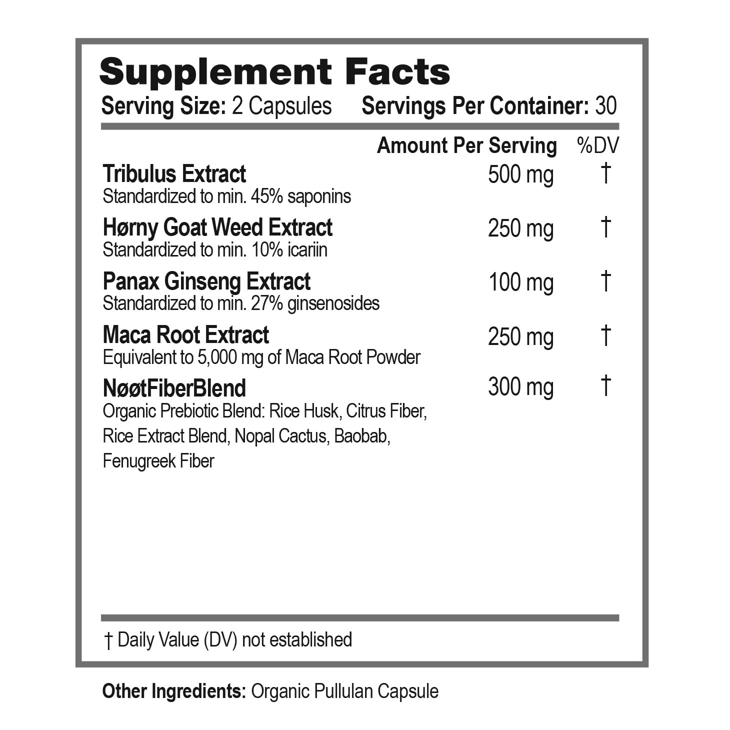 NØØT Herbal Libido Support Capsules on a wooden table