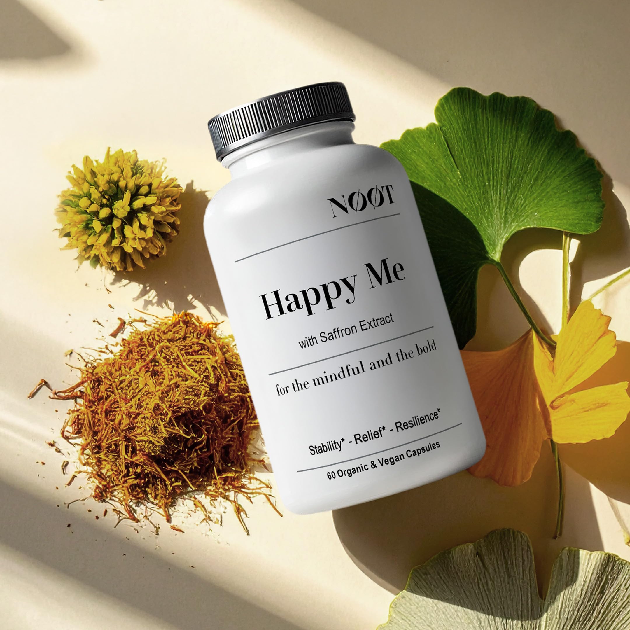 NØØT Mood Support Capsules with Saffron Extract close-up