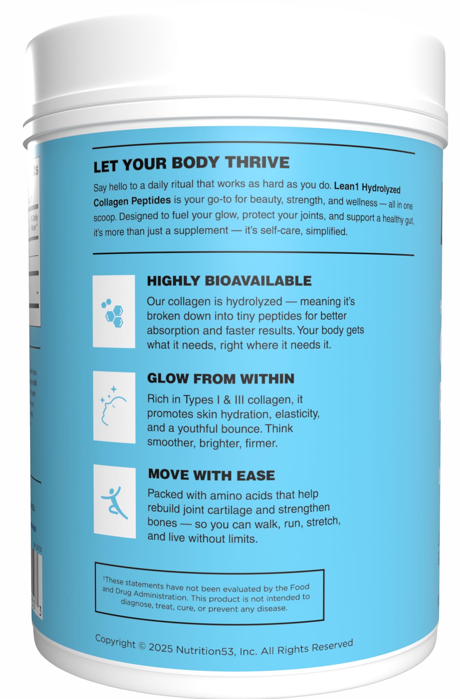 N53 Collagen Supplement 366g scoop and powder