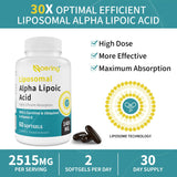 Naering Alpha Lipoic Acid 1400mg capsule opened to show contents