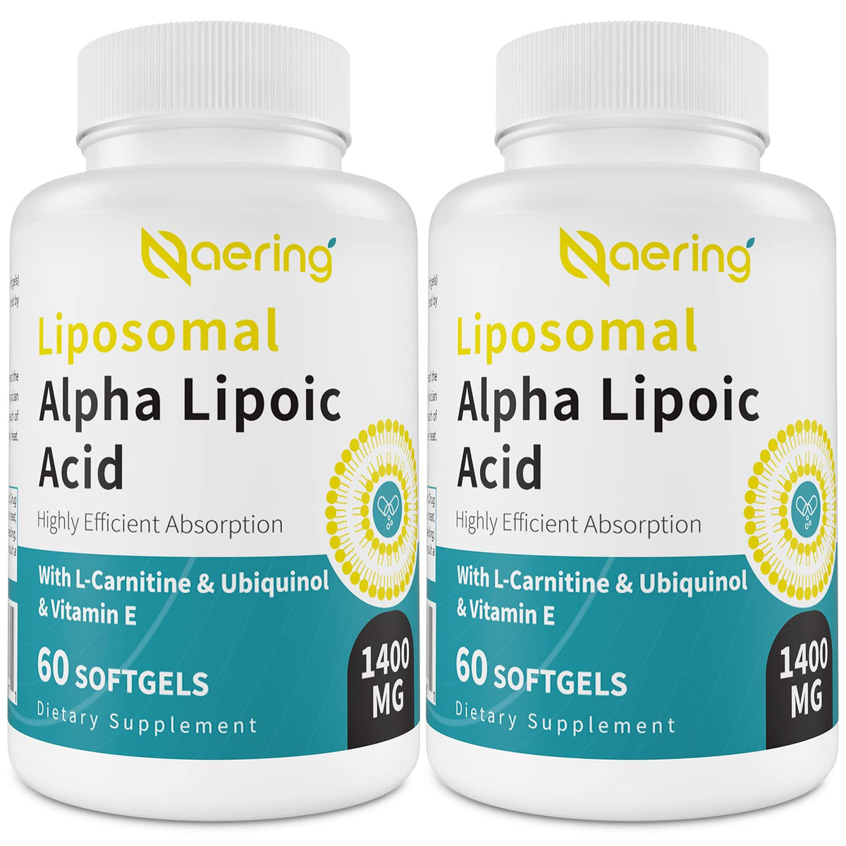 Naering Alpha Lipoic Acid 1400mg supplement front view