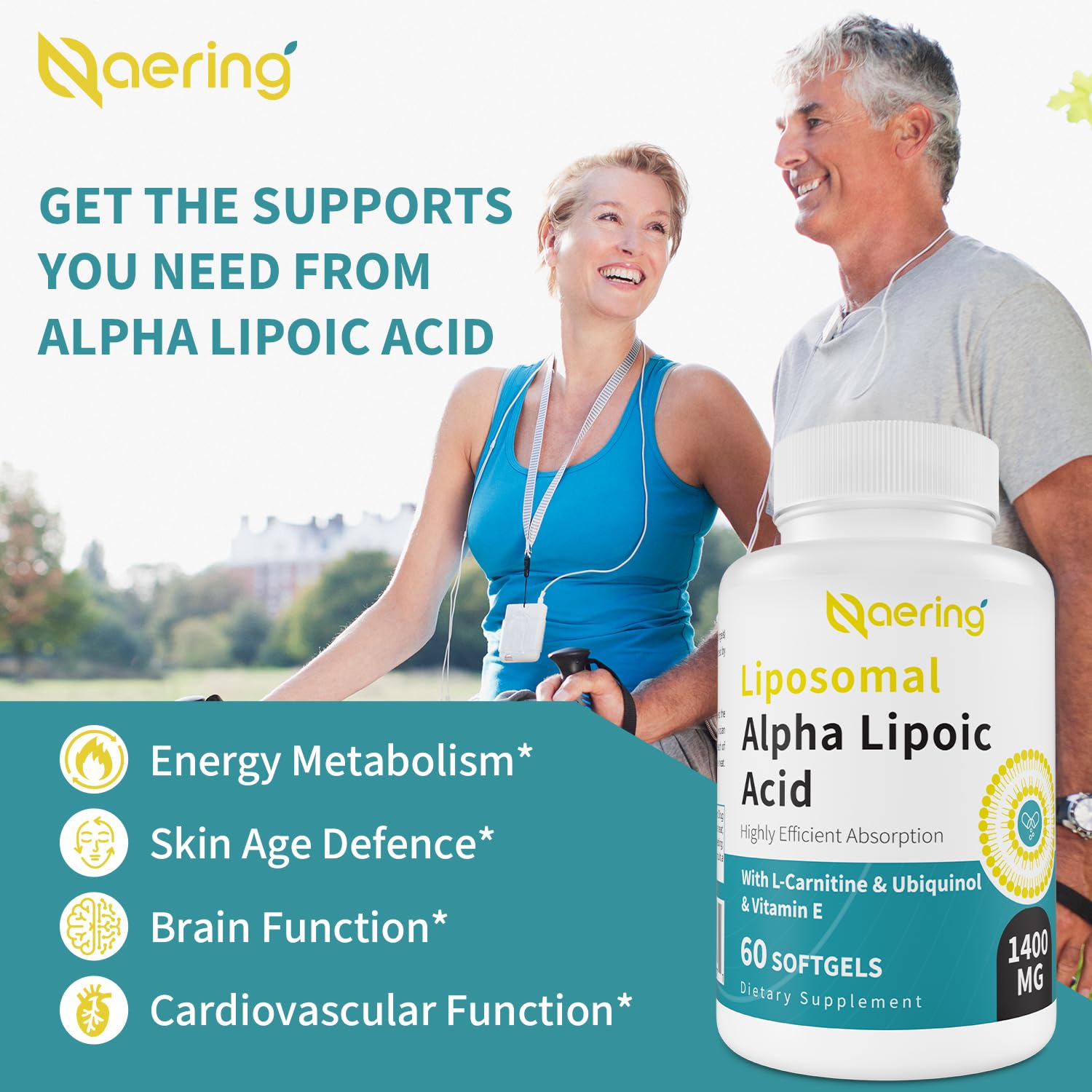 Naering Alpha Lipoic Acid 1400mg supplement in a lifestyle setting