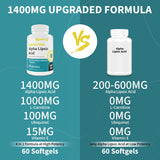Naering Alpha Lipoic Acid 1400mg supplement side view
