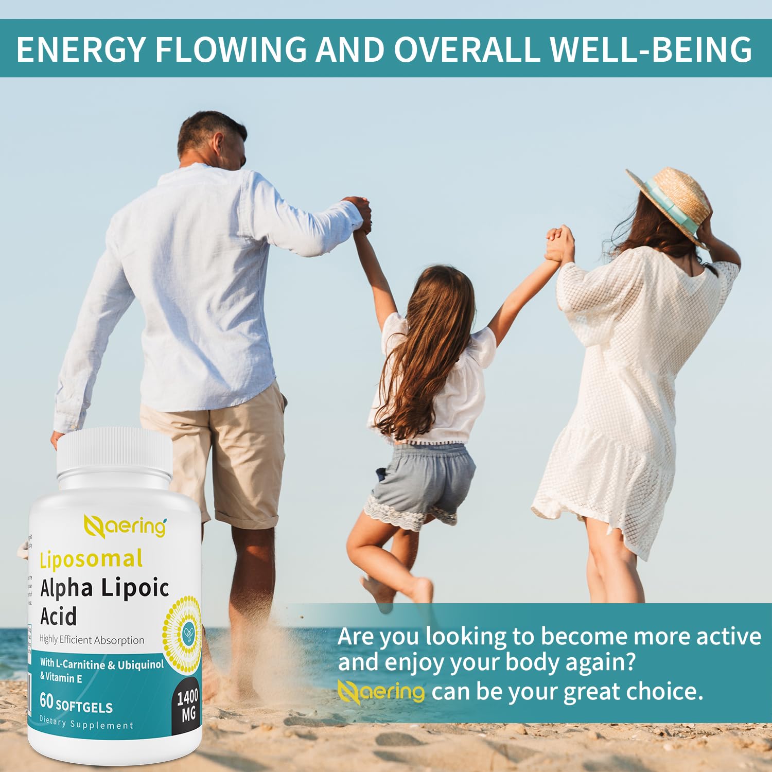 Naering Alpha Lipoic Acid supplement on a kitchen counter
