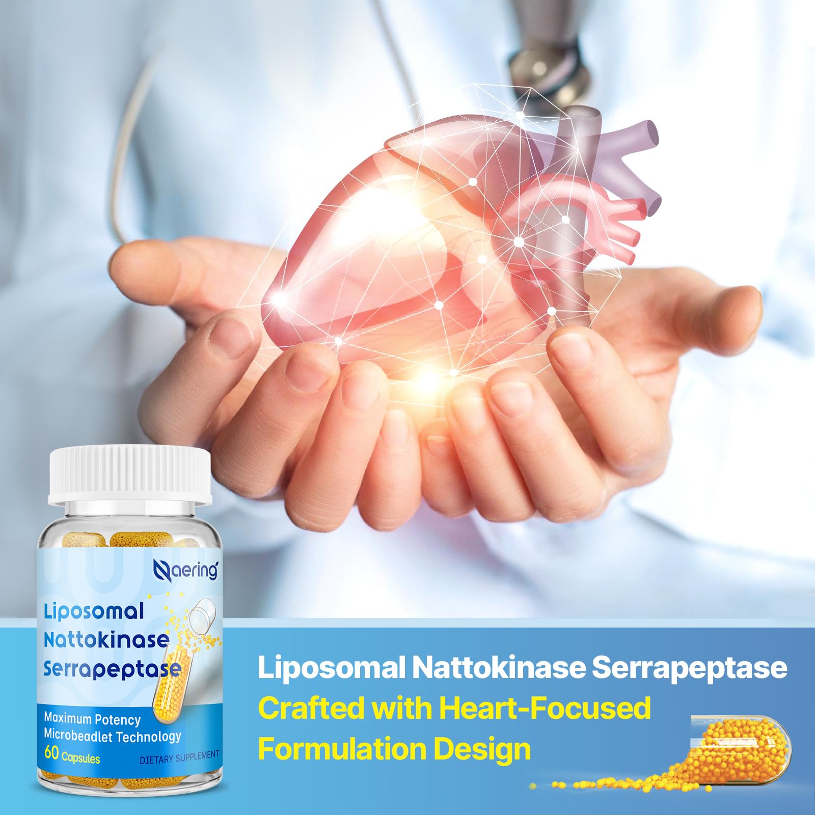 Naering Multi-Enzyme Supplement displayed on a wooden table