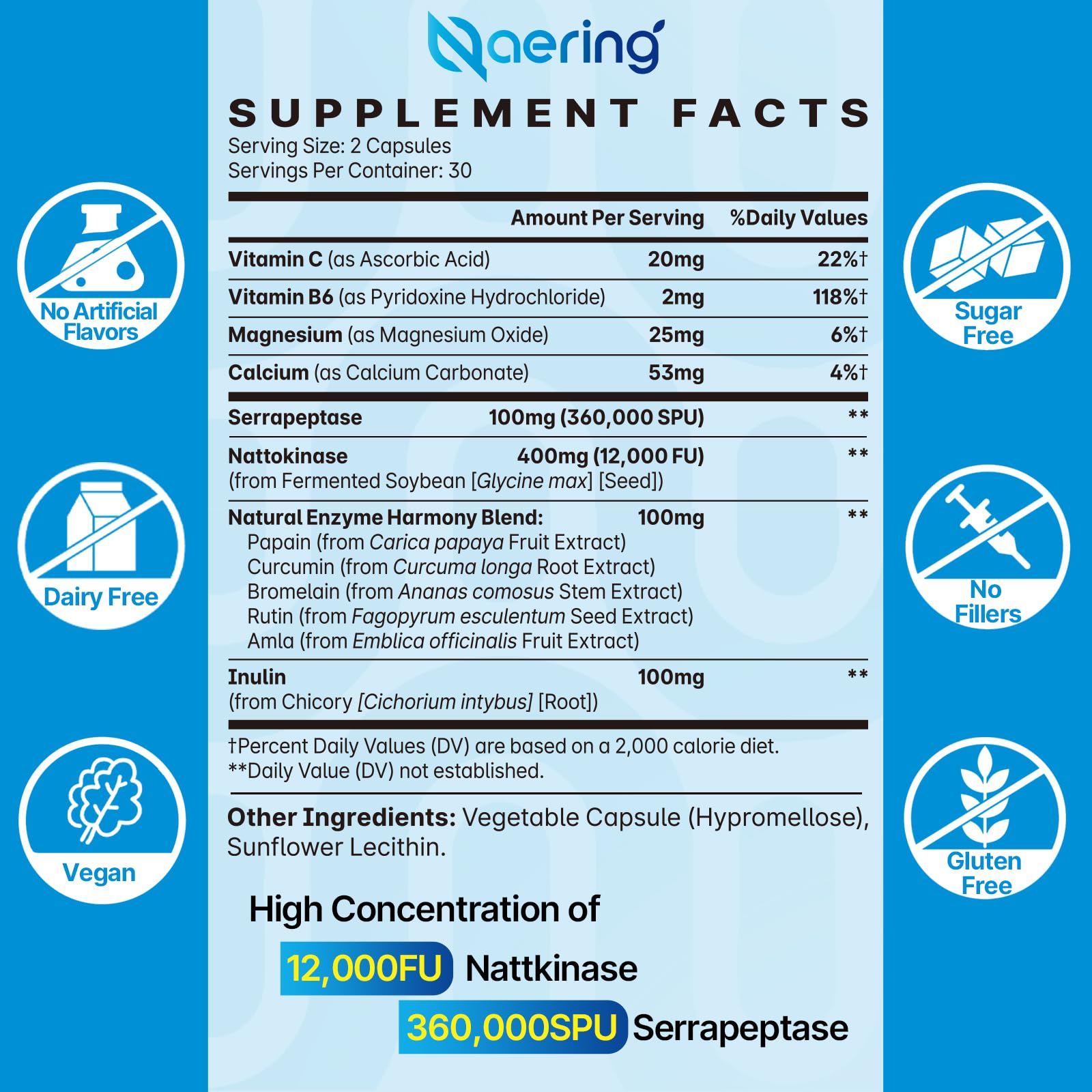 Naering Multi-Enzyme Supplement side view of capsule