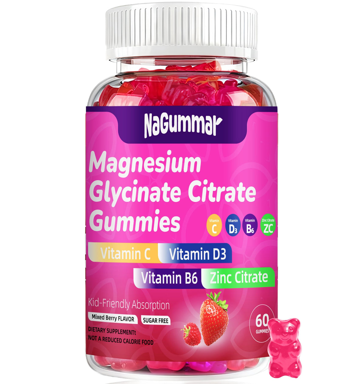 nagummar Magnesium Glycinate Gummies front view with packaging