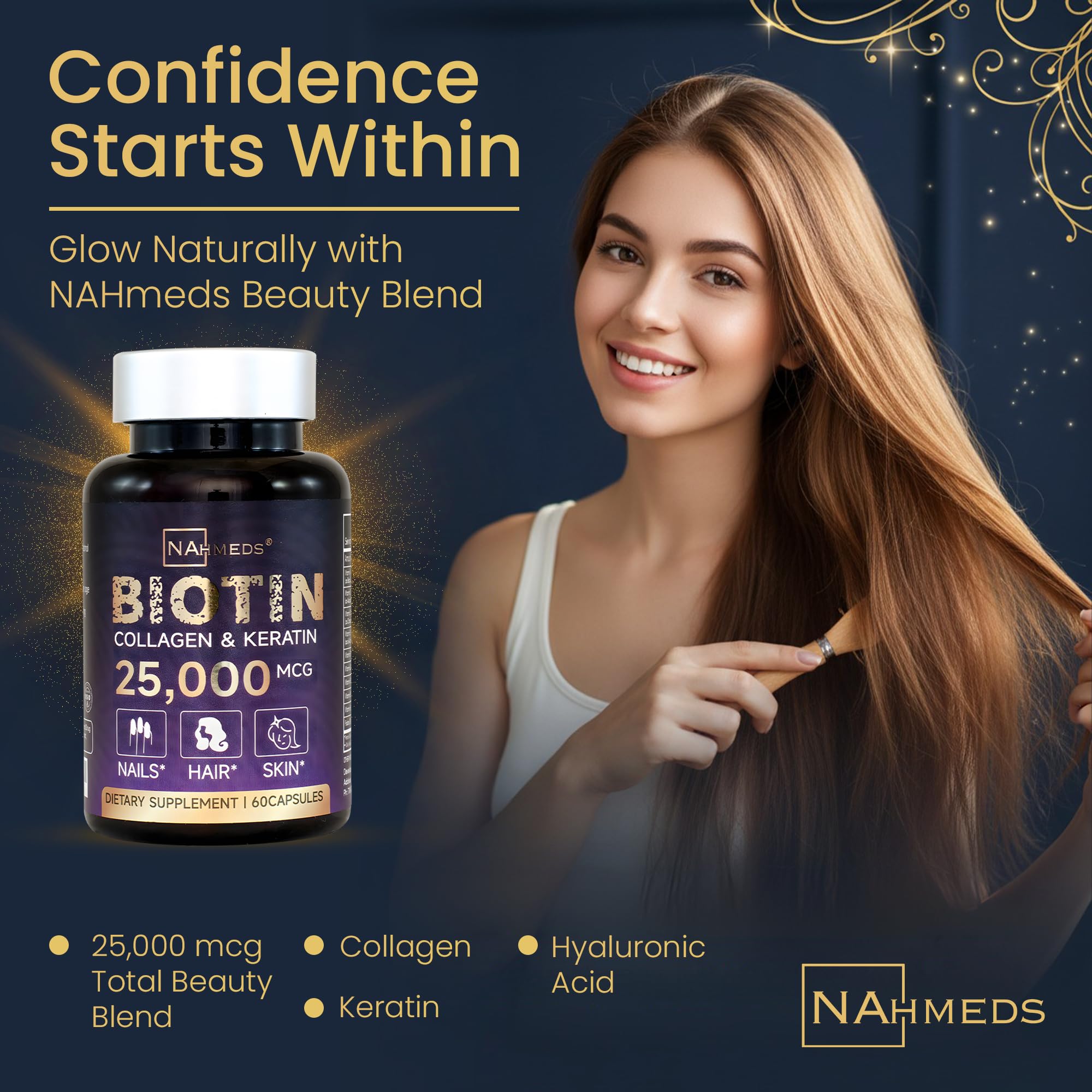 NAhmeds Collagen Supplement back view highlighting ingredients