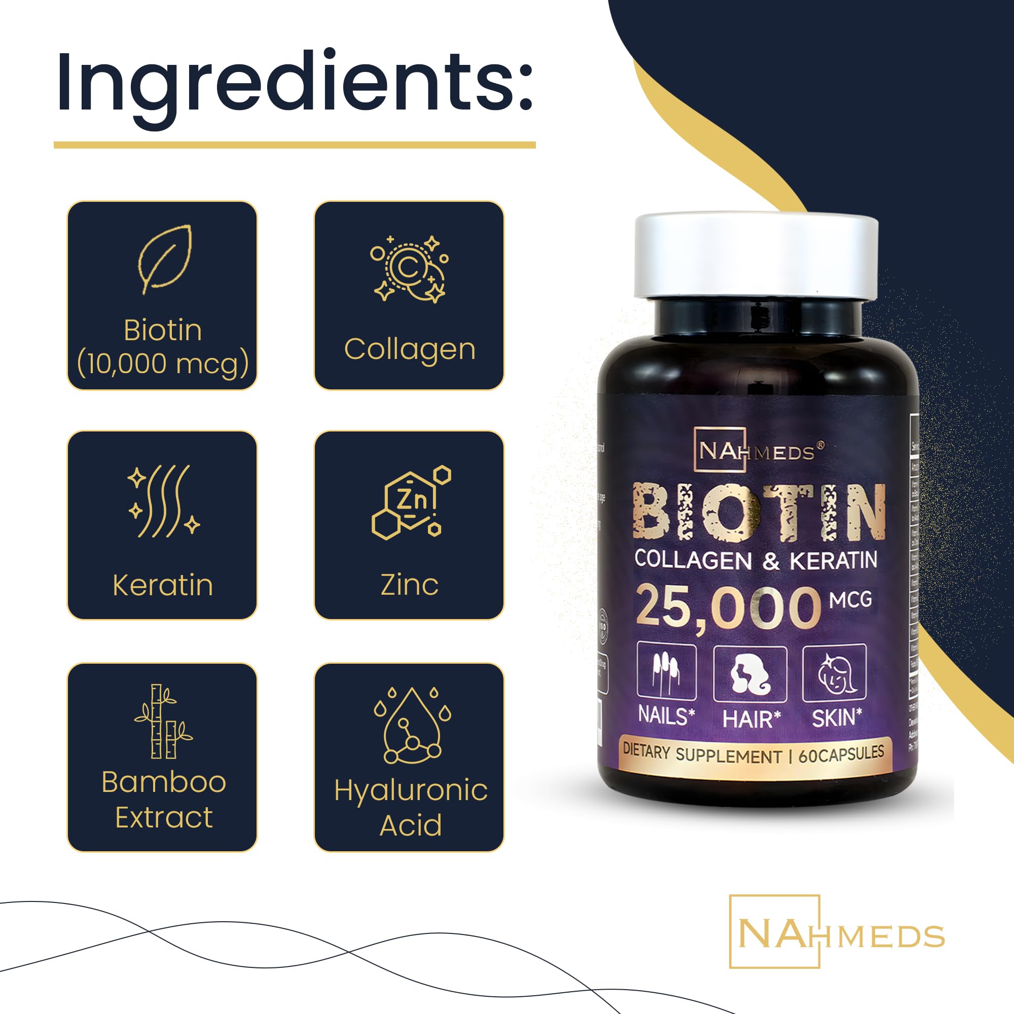 NAhmeds Collagen Supplement lifestyle image with beauty products