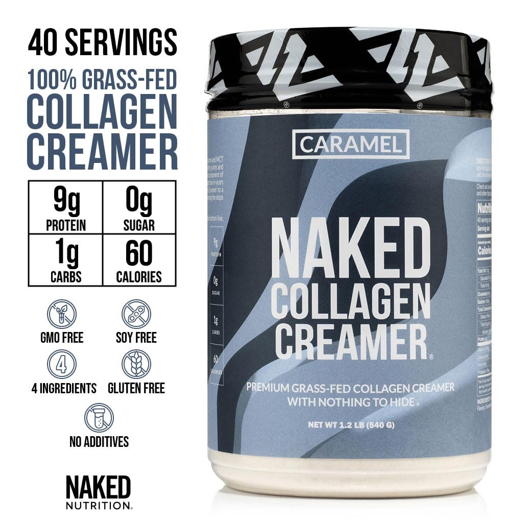 NAKED Collagen Coffee Creamer Caramel 544g packaging details