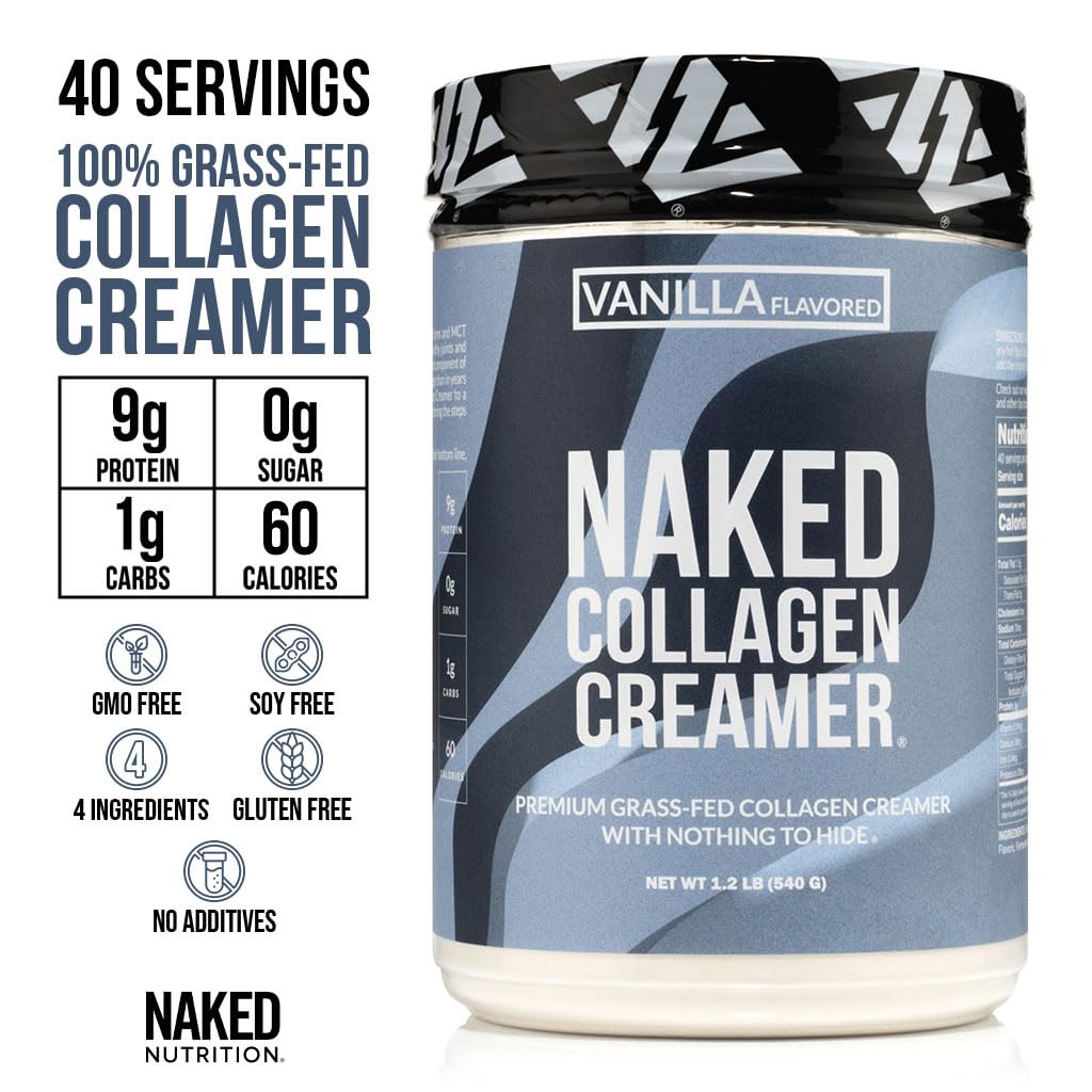 NAKED Collagen Creamer Vanilla packaging side view