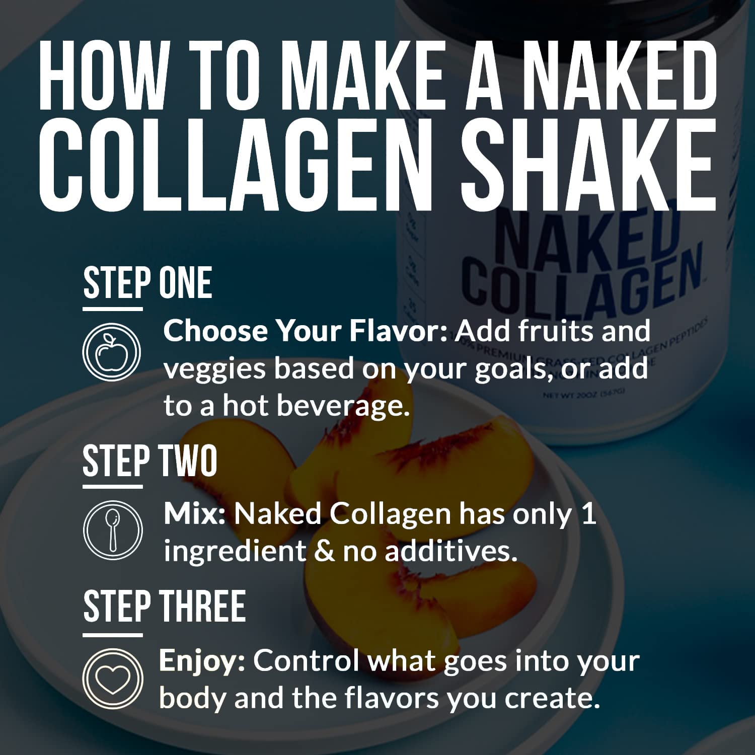 NAKED Collagen Peptides Powder 567g in a smoothie