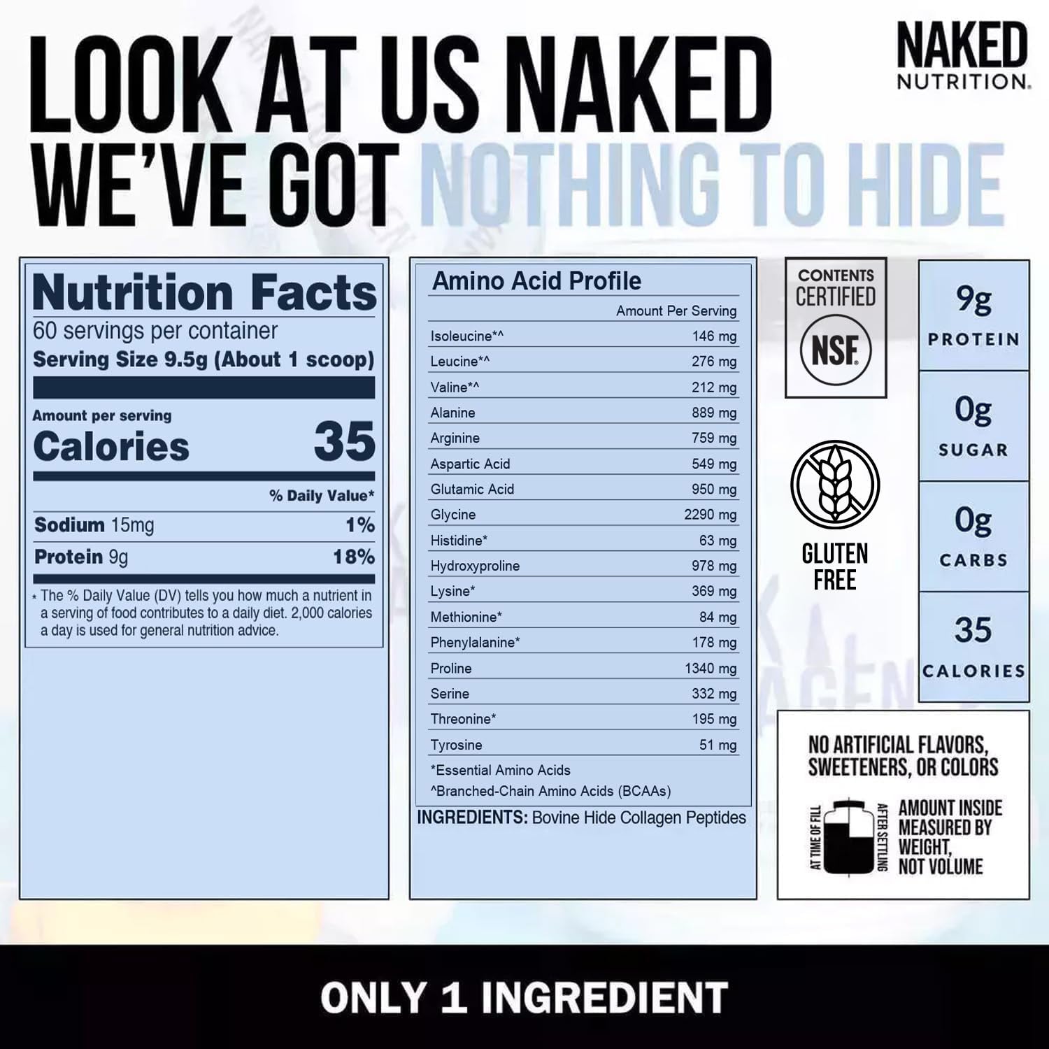 NAKED Collagen Peptides Powder 567g mixed in coffee