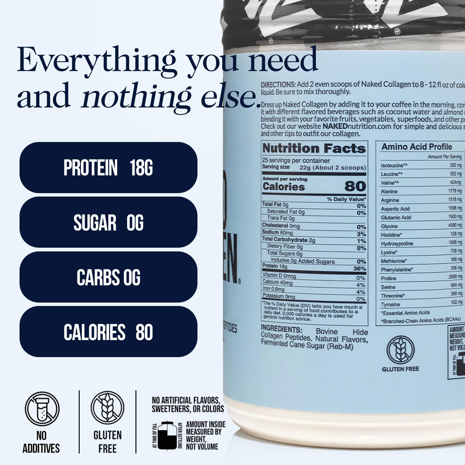 NAKED Collagen Peptides Powder 567g packaging