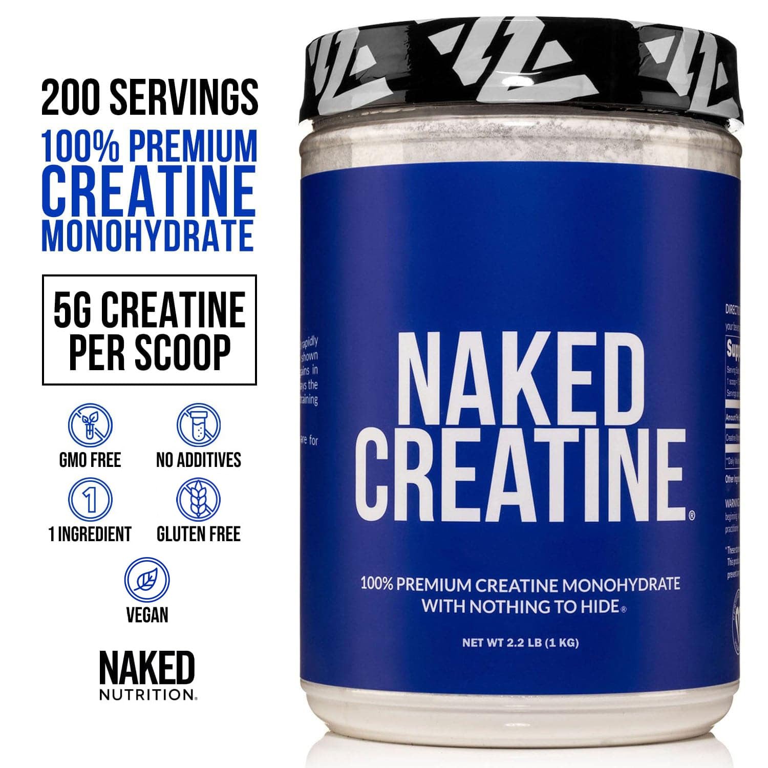 NAKED Creatine Monohydrate packaging side view
