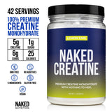 NAKED Creatine Monohydrate Powder 499g side view showing packaging details