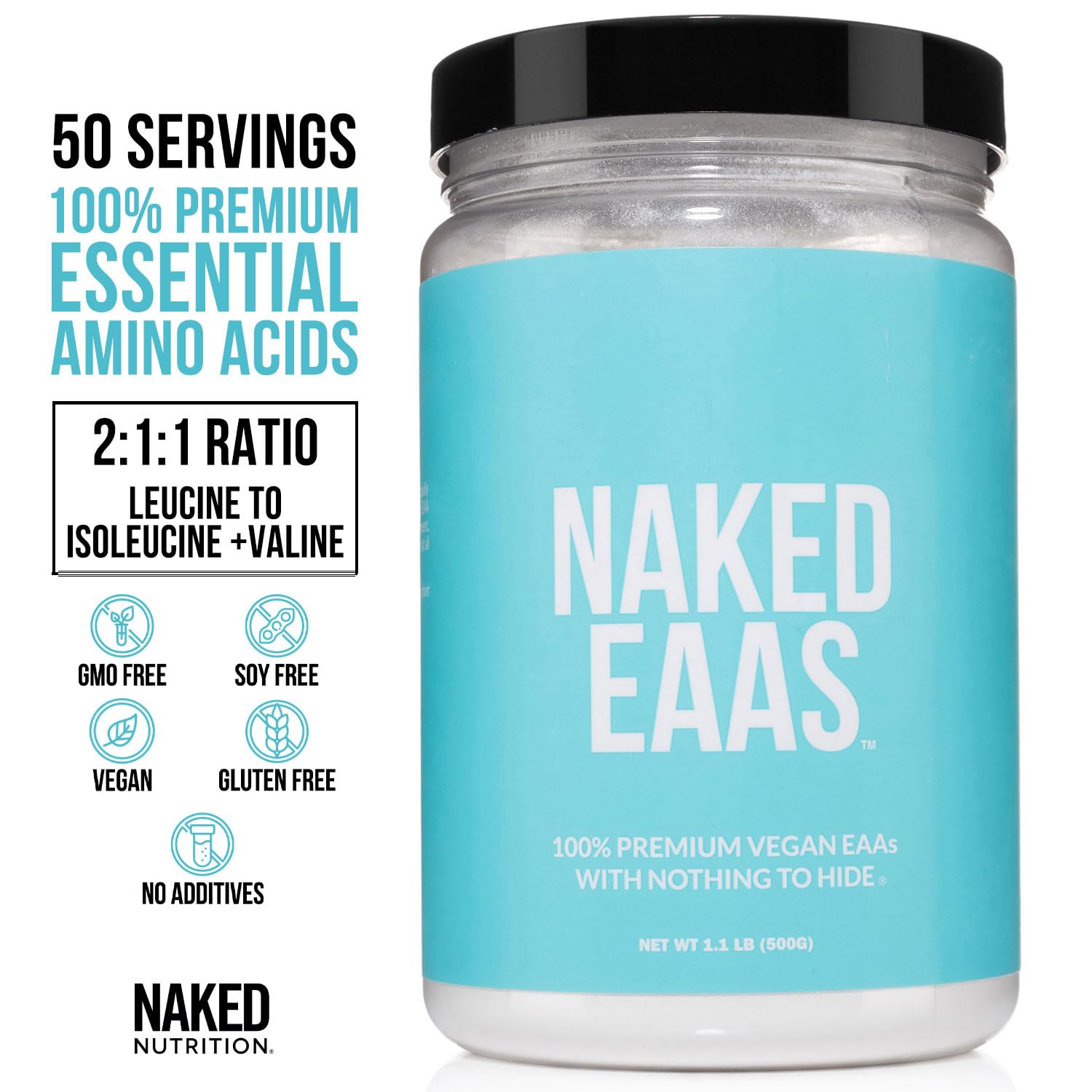 NAKED Essential Amino Acids Powder 499g packaging