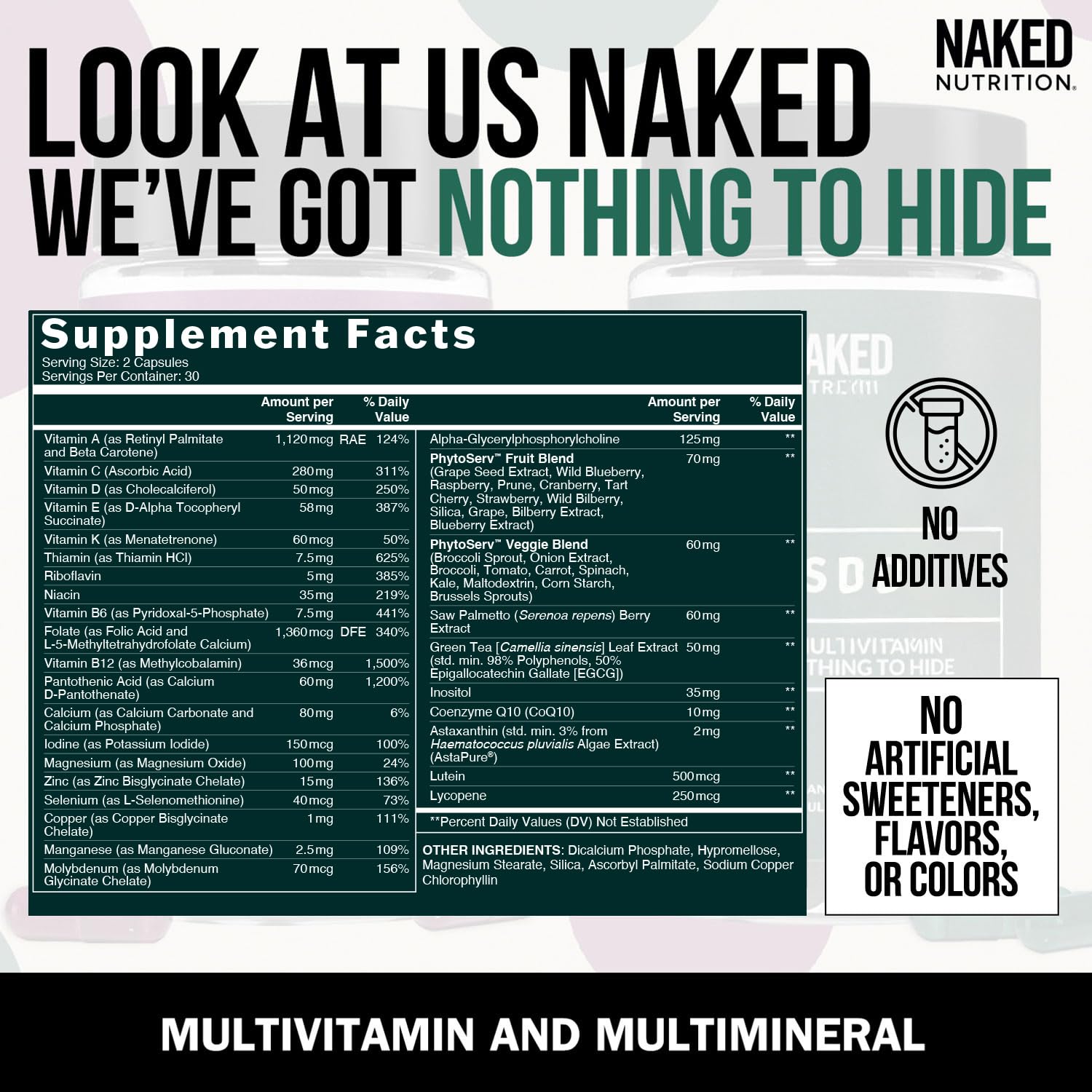 NAKED Men’s Multivitamins capsule close-up