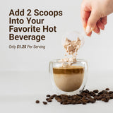 NAKED Mocha Collagen Creamer in a cup of coffee