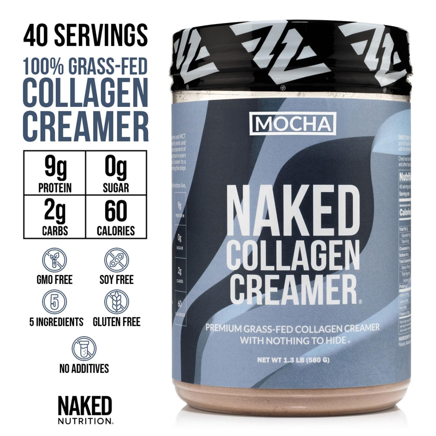 NAKED Mocha Collagen Creamer packaging details