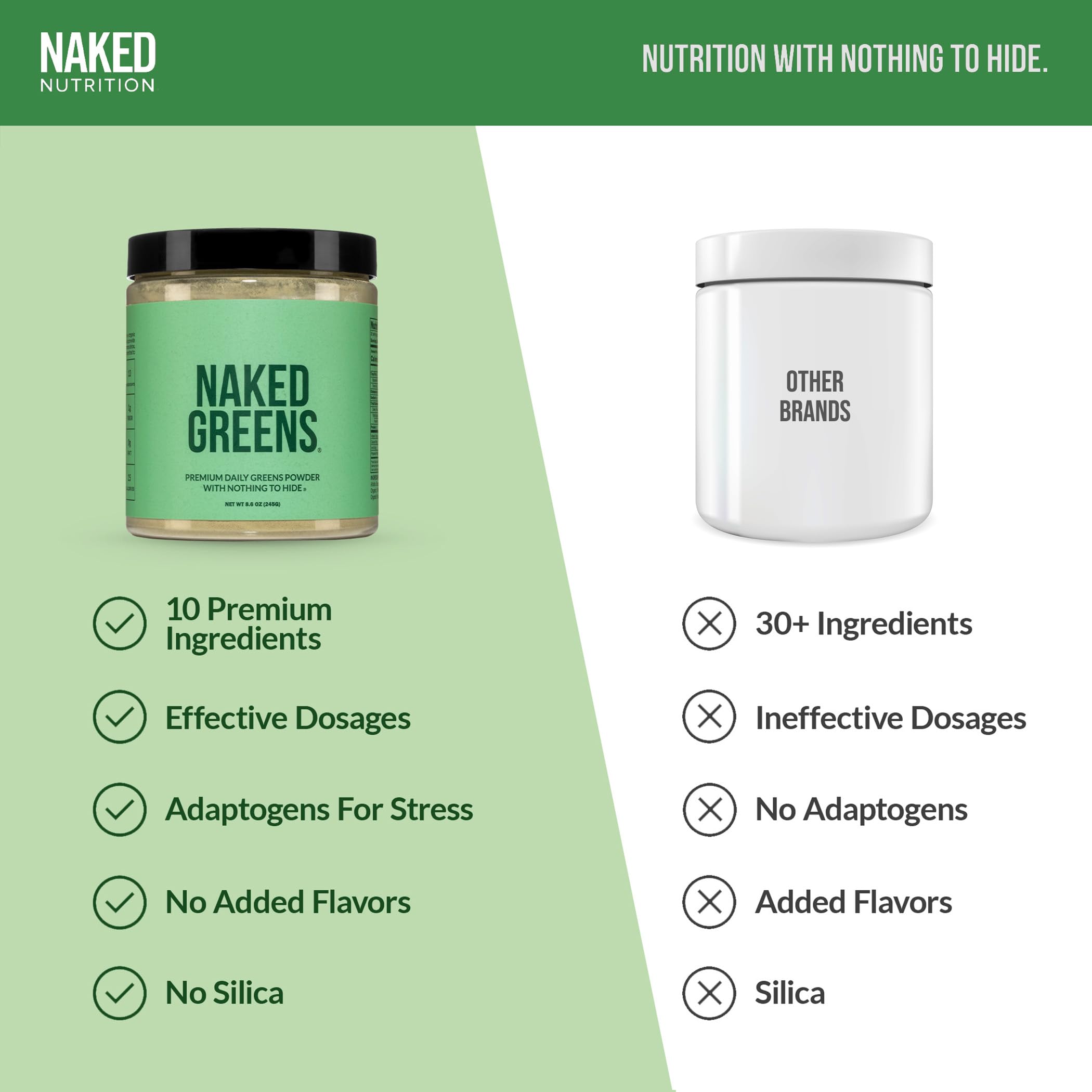NAKED Naked Greens Organic Super Greens Powder side view