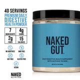 NAKED Naked Gut supplement mixed in a glass of water