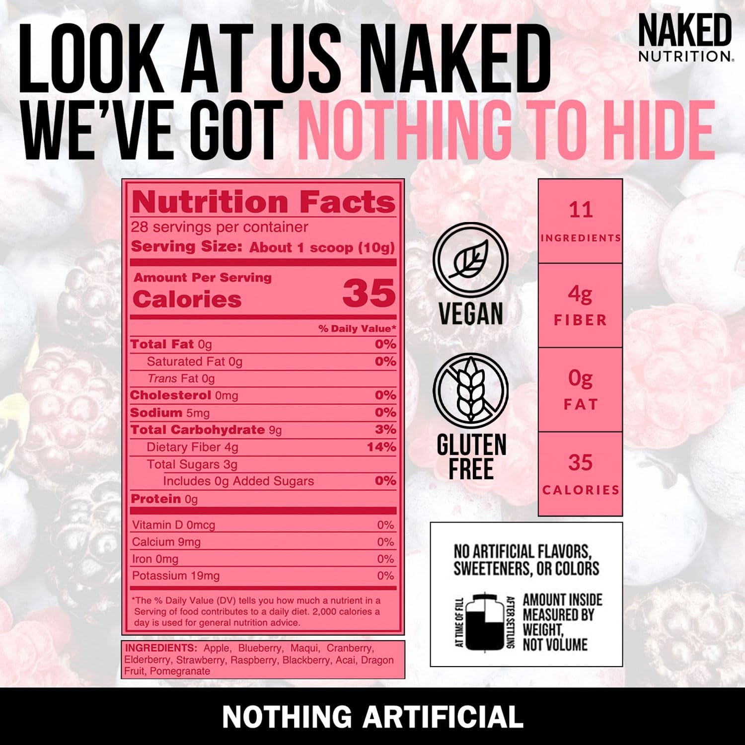 NAKED Naked Reds Superfood Powder mixed in water