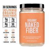 NAKED Organic Baobab Fiber Powder in a glass of water
