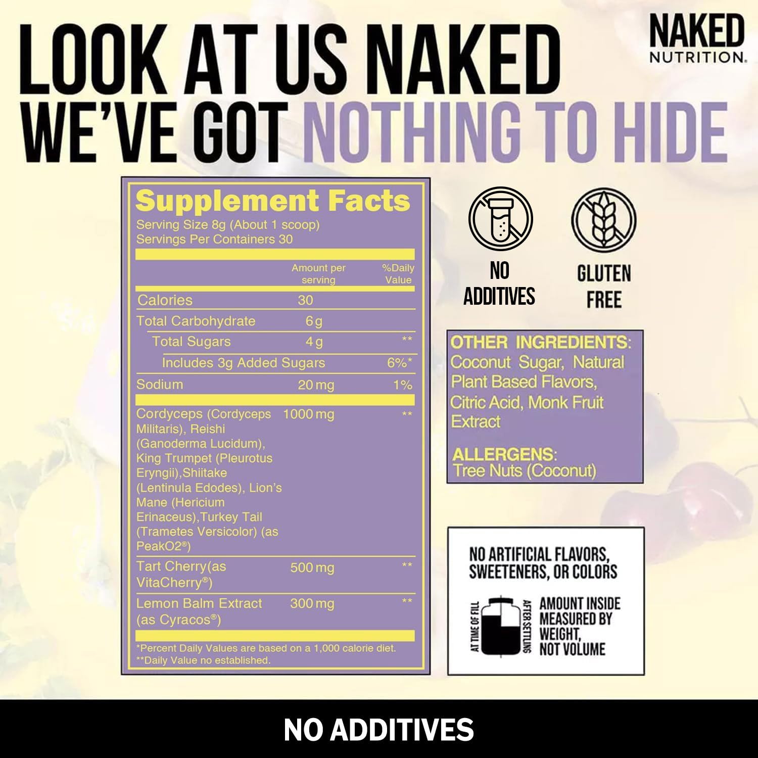 NAKED use Adaptogen Powder 240g scoop and powder