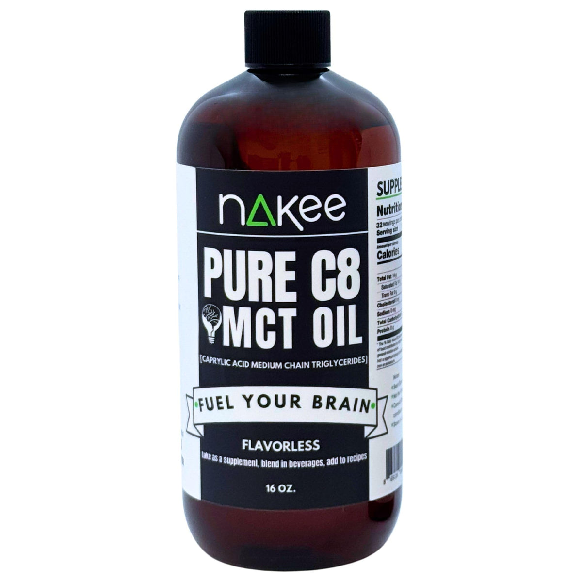 Nakee Butter C8 MCT Oil 499g front view with label