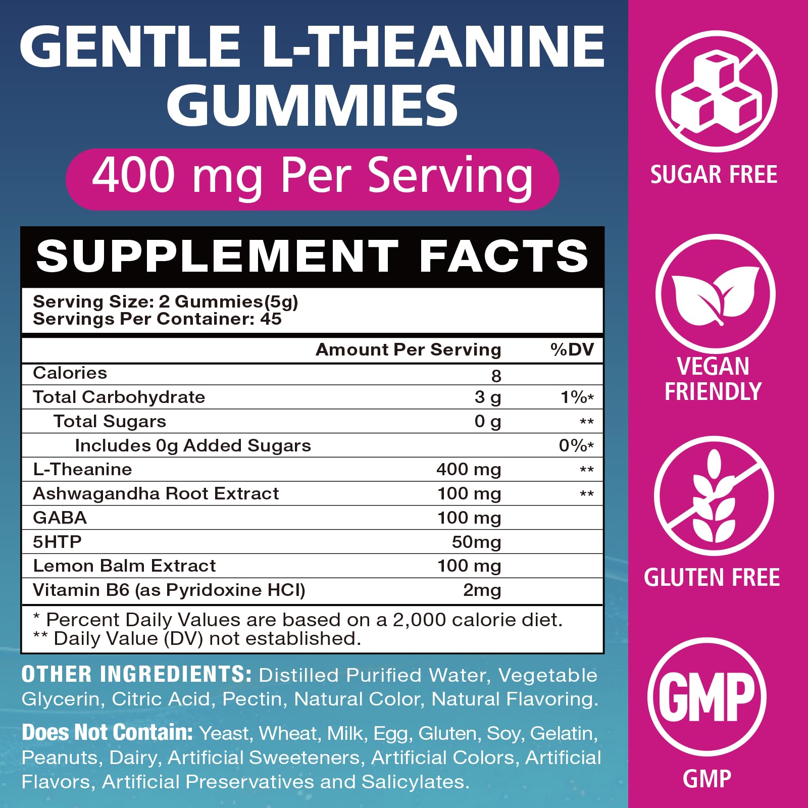 Nalirfal L-Theanine Gummies packaging with raspberry flavour