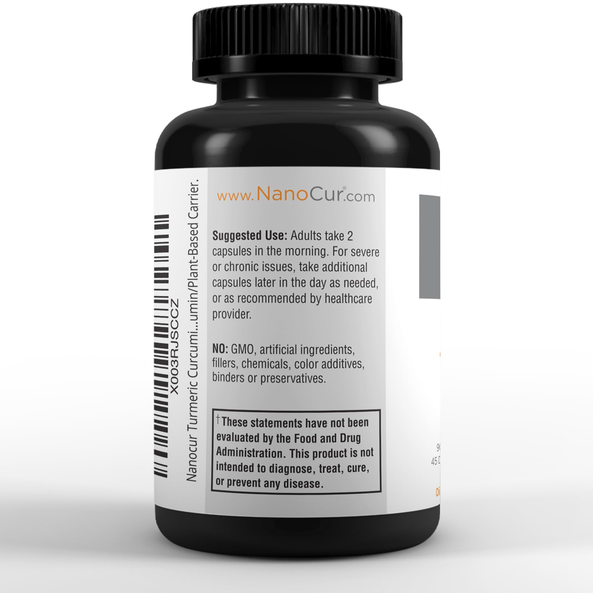 Nanocur Curcumin Supplement 100g ingredients list