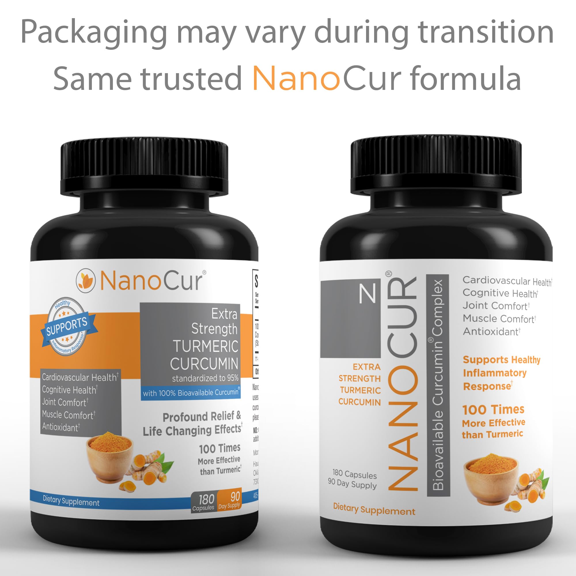 Nanocur Curcumin Supplement side view with label