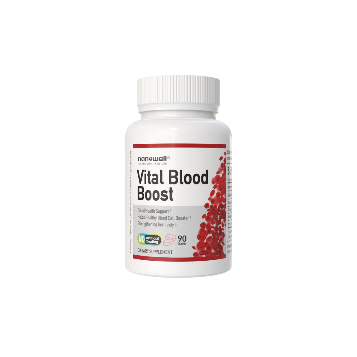 NANOWELL Iron Supplement front view with 90 tablets