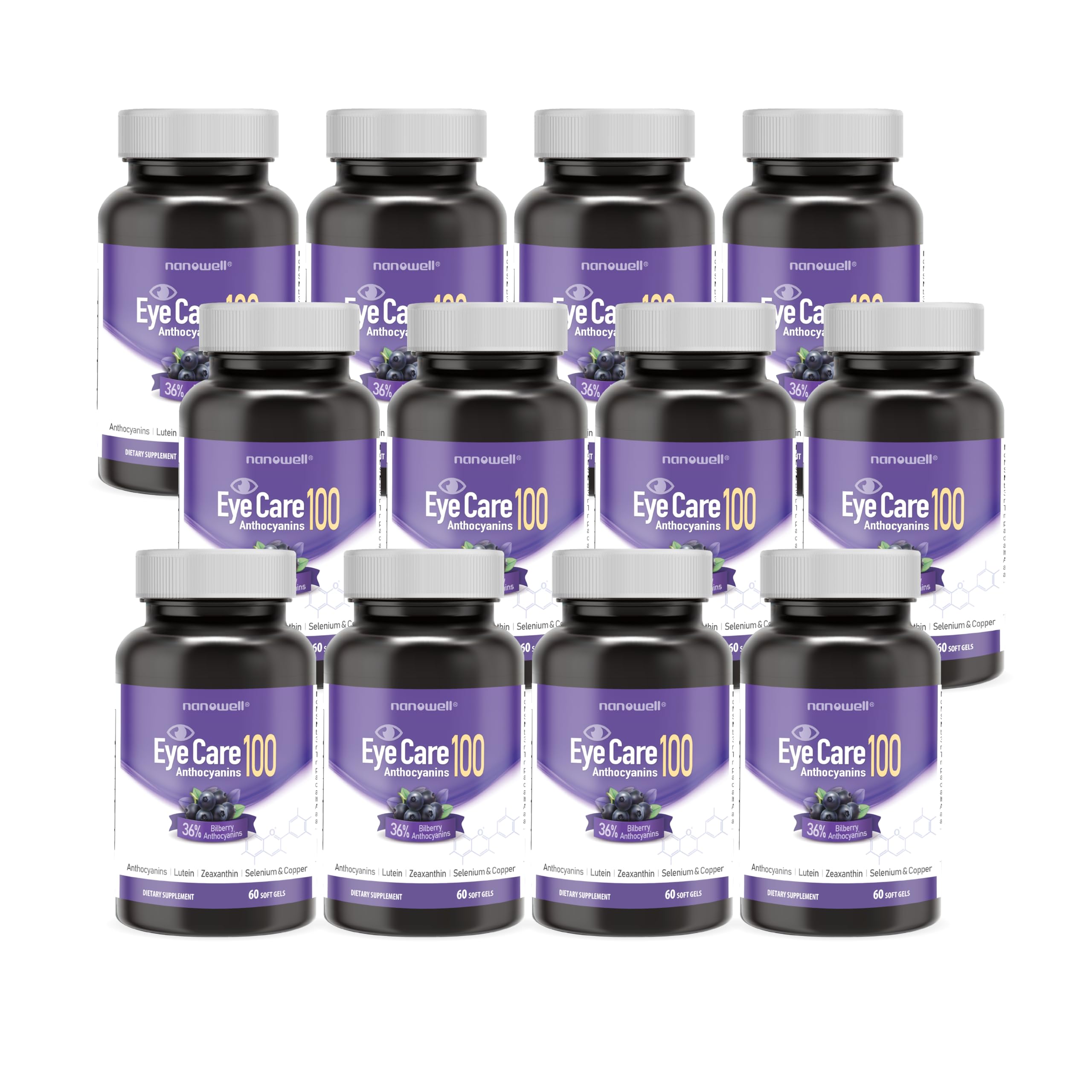 NANOWELL Lutein Supplement 91g on a table