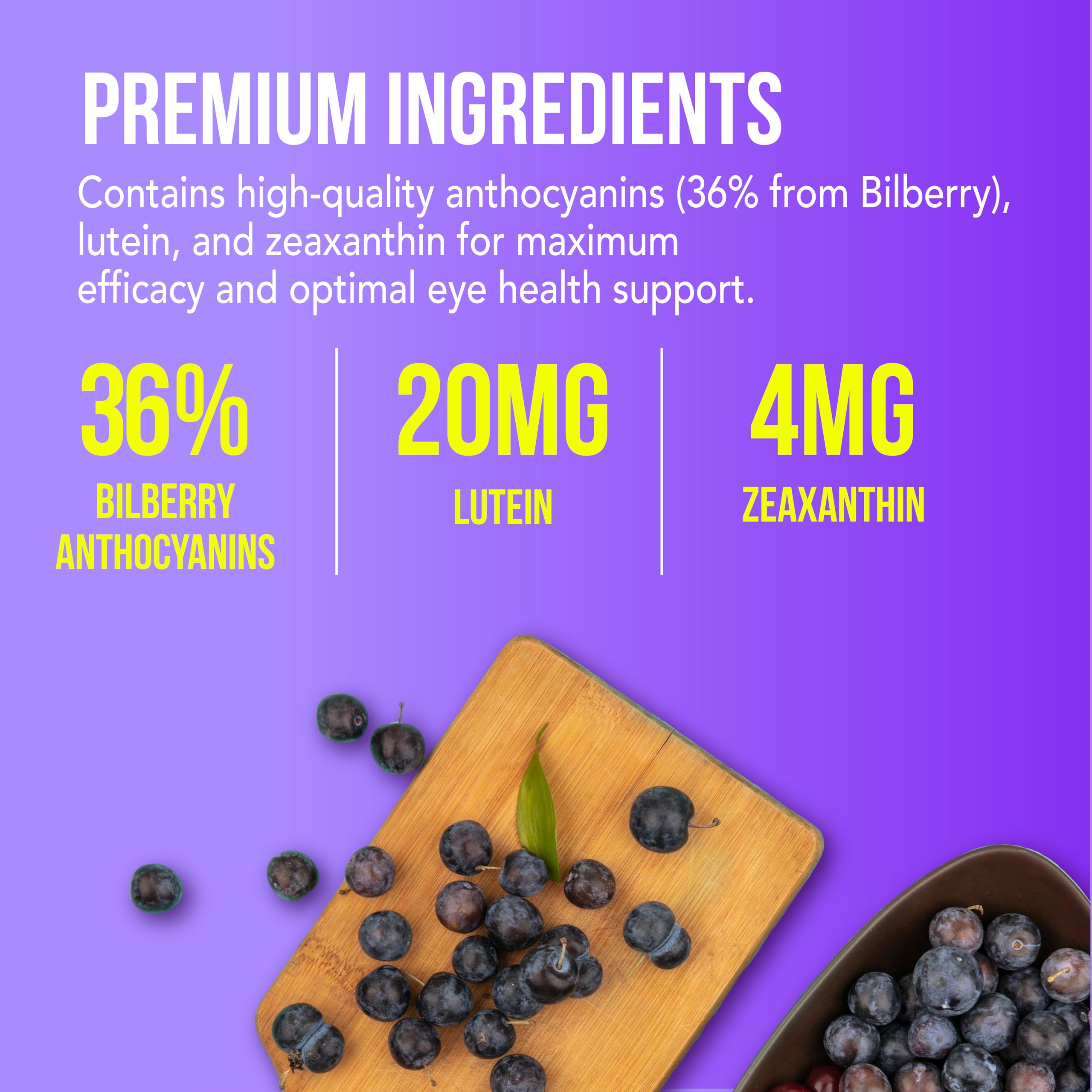 NANOWELL Lutein Supplement with Bilberry extract