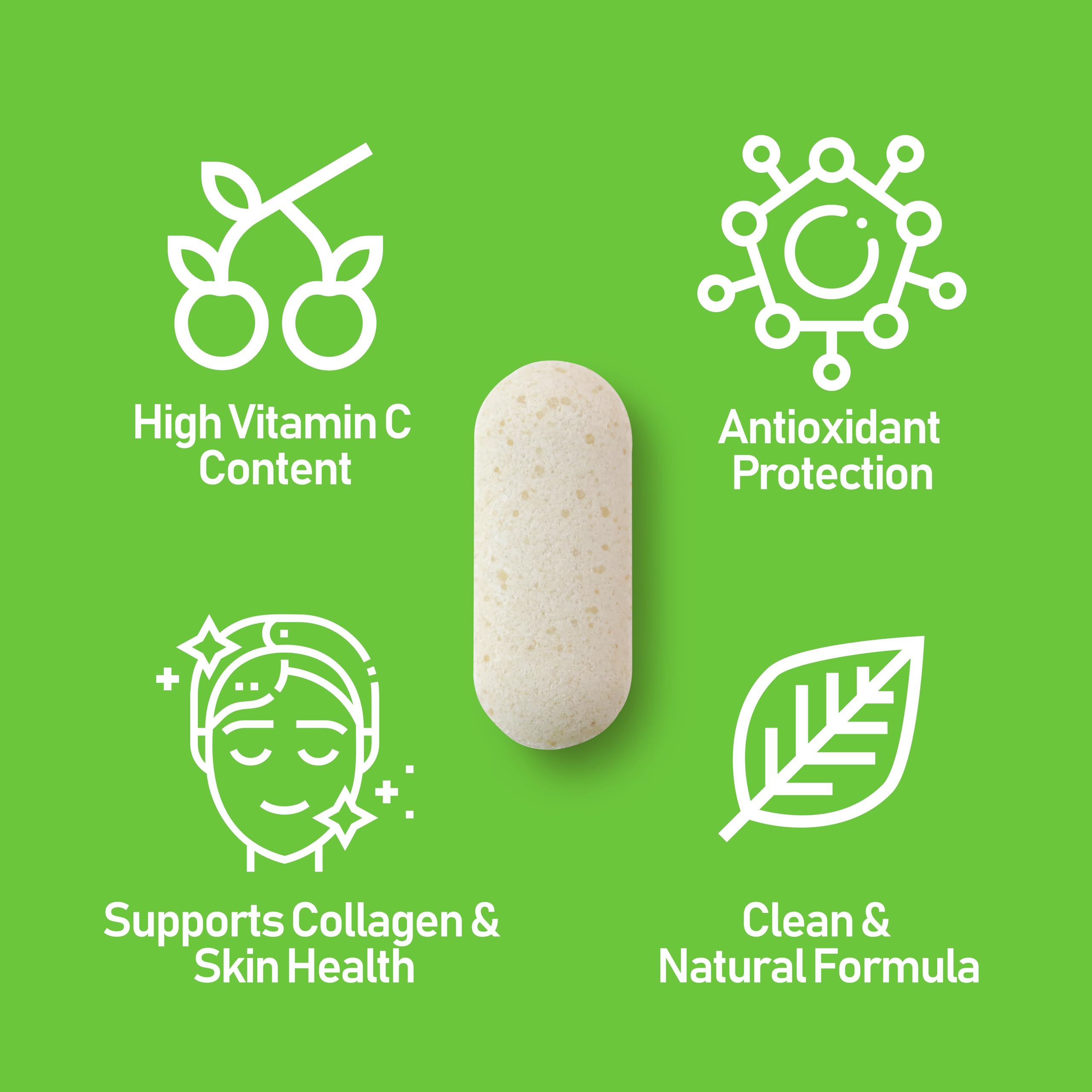 NANOWELL Vitamin C Supplement 1000mg back view with nutritional information