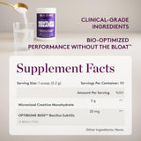 NAOMI Gentle GI Creatine 468g side view with ingredients list