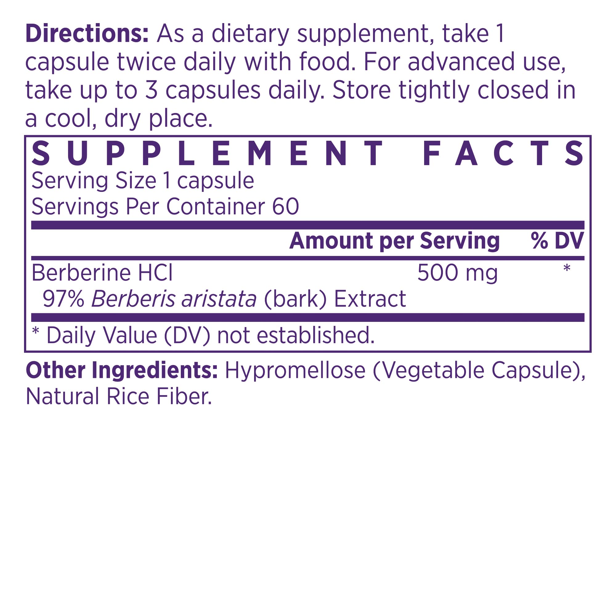 NAOMI HIMABERB Berberine HCl 500mg capsules side view