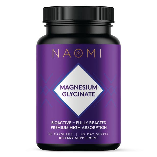 NAOMI Magnesium Glycinate supplement front view with packaging