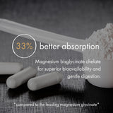 NAOMI Magnesium Glycinate supplement lifestyle scene on a kitchen counter