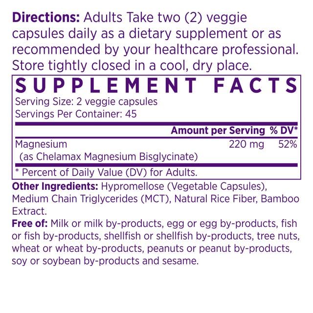 NAOMI Magnesium Glycinate supplement side view showing capsule size