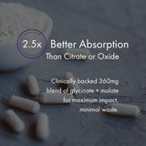 NAOMI Magnesium Supplement 360mg displayed on a wooden table