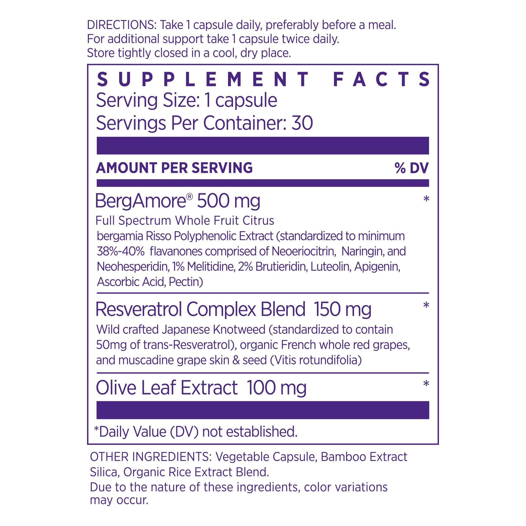 NAOMI Resveratrol Capsules side view showing capsule