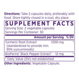 NAOMI Turmeric Supplement 1200mg bottle side view